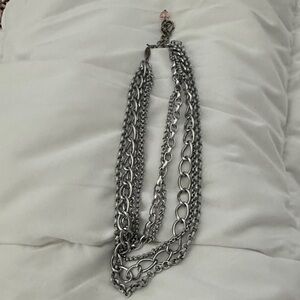 Sabika Classic Multi-Strand Silver Necklace
